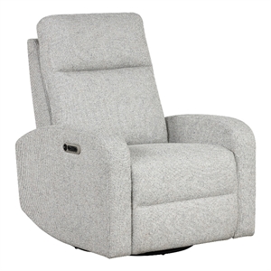 Pemberly Row Contemporary Fabric Power Swivel Glider Recliner in Beige