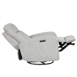 Pemberly Row Contemporary Fabric Power Swivel Glider Recliner in Beige