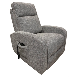 Pemberly Row Contemporary Polyurethane Power Lift Glider Recliner in Gray