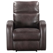 Pemberly Row Contemporary Polyester Manual Glider Recliner in Pebble Brown