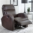 Pemberly Row Contemporary Polyester Manual Glider Recliner in Pebble Brown