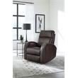 Pemberly Row Contemporary Polyester Power Glider Recliner in Pebble Brown