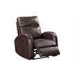 Pemberly Row Contemporary Polyester Power Glider Recliner in Pebble Brown