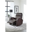 Pemberly Row Contemporary Polyester Power Glider Recliner in Pebble Brown
