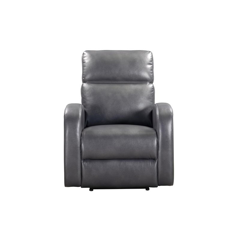 Pemberly Row Contemporary Polyester Manual Glider Recliner in Pebble Gray