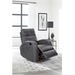 Pemberly Row Contemporary Polyester Manual Glider Recliner in Pebble Gray
