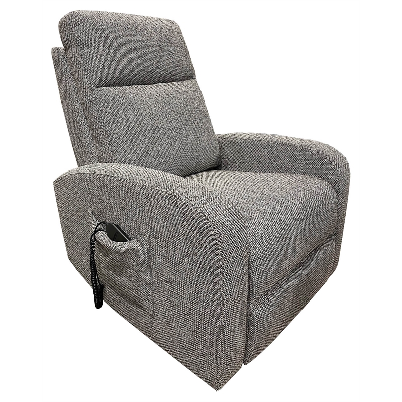 Pemberly Row Set of 2 Contemporary Polyurethane Gray Power Lift Glider Recliner