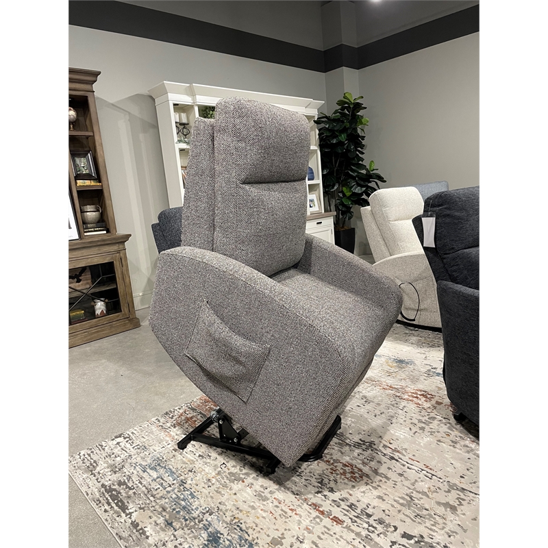 Pemberly Row Set of 2 Contemporary Polyurethane Gray Power Lift Glider Recliner