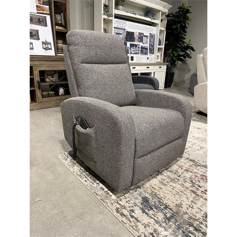 Pemberly Row Set of 2 Contemporary Polyurethane Gray Power Lift Glider Recliner