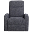 Pemberly Row Set of 2 Contemporary Fabric Power Swivel Glider Recliner in Black