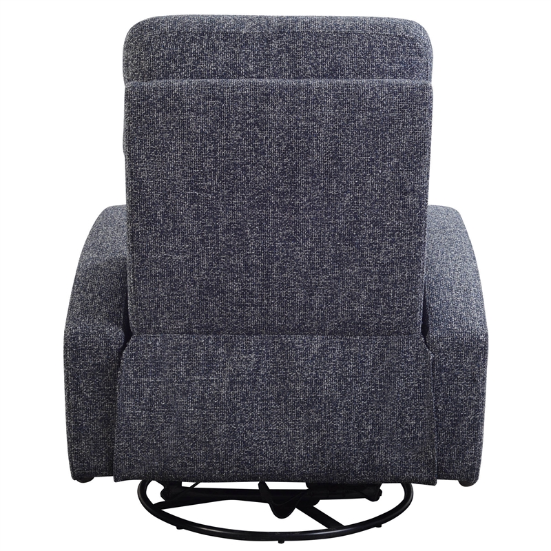 Pemberly Row Set of 2 Contemporary Fabric Power Swivel Glider Recliner in Black