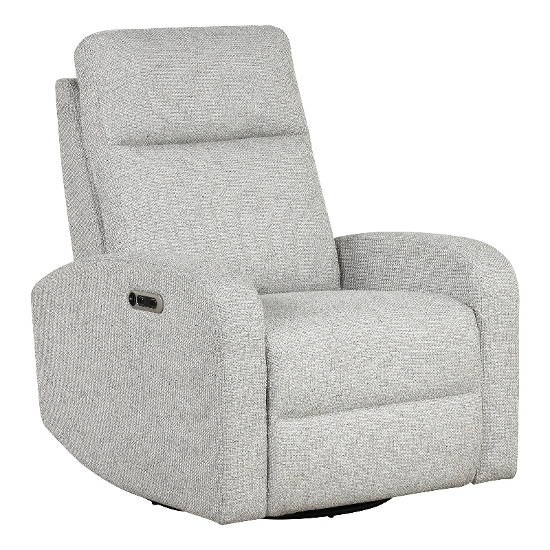 Pemberly Row Set of 2 Contemporary Fabric Power Swivel Glider Recliner in Beige