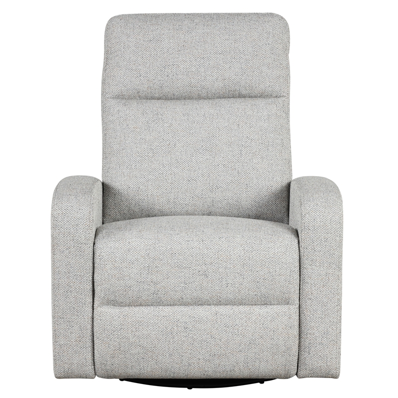 Pemberly Row Set of 2 Contemporary Fabric Power Swivel Glider Recliner in Beige