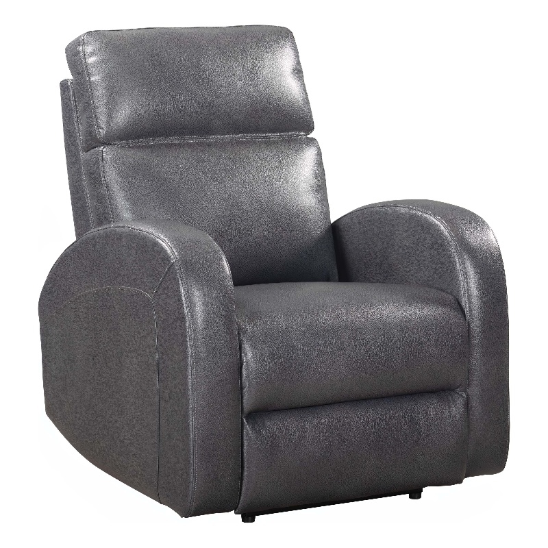 Pemberly Row Set of 2 Contemporary Pebble Gray Power Glider Recliner