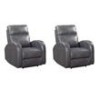 Pemberly Row Set of 2 Contemporary Pebble Gray Power Glider Recliner