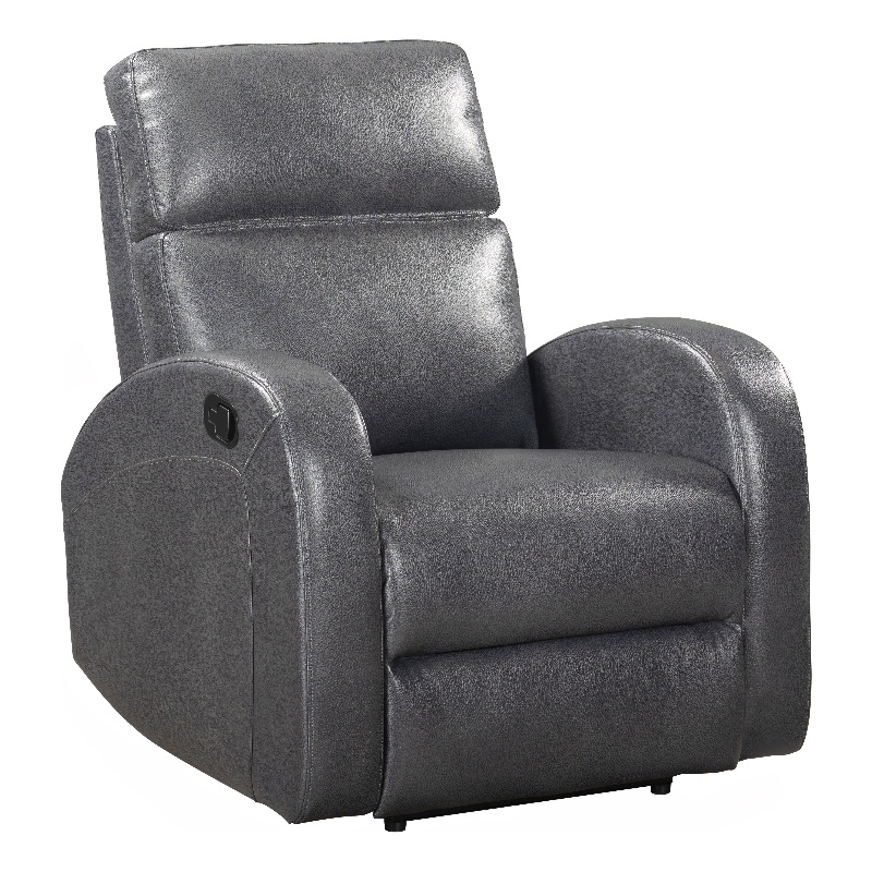 Pemberly Row Set of 2 Contemporary Pebble Gray Manual Glider Recliner