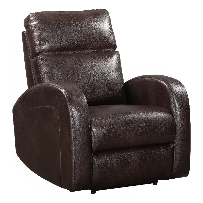 Pemberly Row Set of 2 Contemporary Pebble Brown Power Glider Recliner