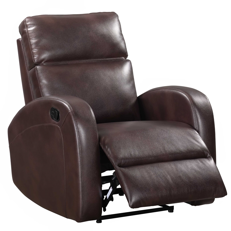Pemberly Row Set of 2 Contemporary Pebble Brown Manual Glider Recliner