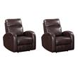 Pemberly Row Set of 2 Contemporary Pebble Brown Manual Glider Recliner