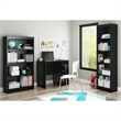 Pemberly Row Transitional Small Desk in Pure Black with Laminated Wood