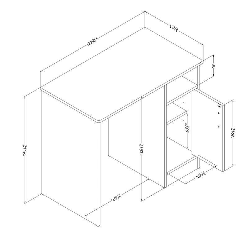 Pemberly Row Transitional Small Desk in Pure Black with Laminated Wood
