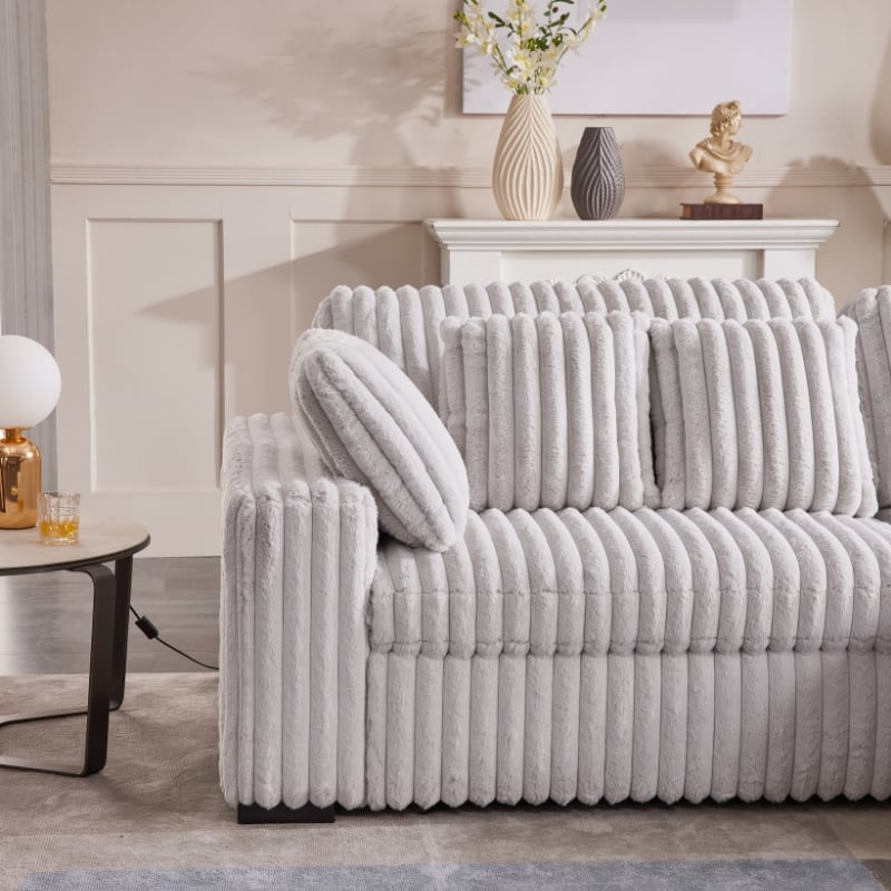 Pemberly Row Sofa Slider Power Recliner Glider in Presley Latte