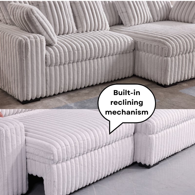 Pemberly Row Sofa Slider Power Recliner Glider in Presley Latte
