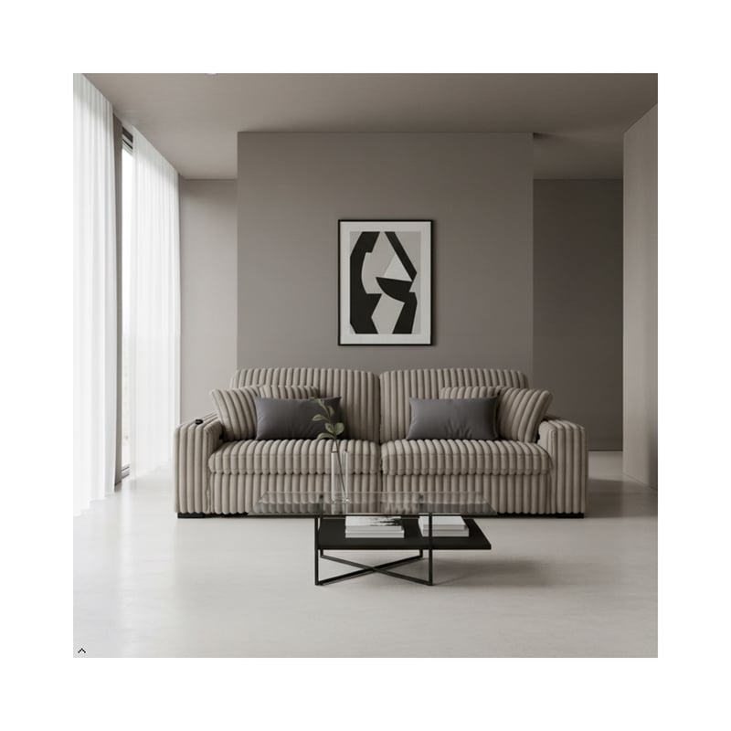 Pemberly Row Sofa Slider Power Recliner Glider in Presley Latte