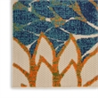 Pemberly Row Contemporary 9' x 12' Blue Green Tropical Area Rug