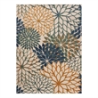 Pemberly Row Contemporary 9' x 12' Blue Green Tropical Area Rug