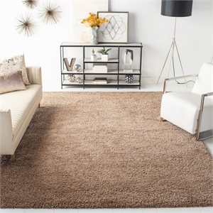 Pemberly Row Transitional 8'6&quot x 12' Dark Beige Polypropylene Shag Rug