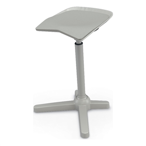 Pemberly Row 33.8&quot Adjustable Polyurethane Stool with Steel Base in Gray