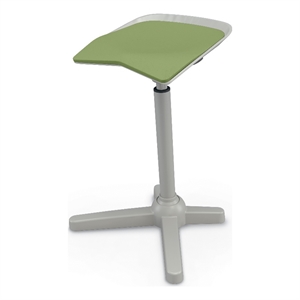 Pemberly Row 33.8&quot Adjustable Polyurethane Stool with Steel Base in Green