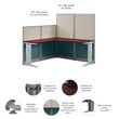 Pemberly Row 65W L-Shaped Cubicle Desk in Hansen Cherry - Engineered Wood