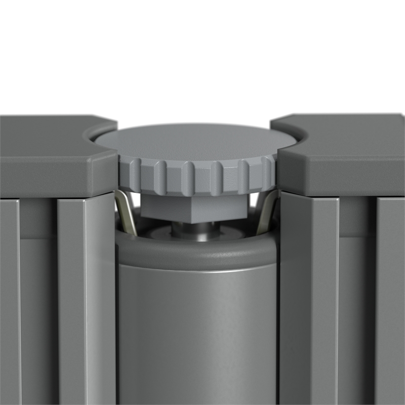 Pemberly Row 65W L-Shaped Cubicle Desk in Mocha Cherry - Engineered Wood