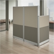 Pemberly Row Set of 4 Engineered Wood 65W Straight Cubicle Desk in Mocha Cherry