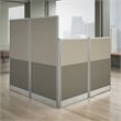 Pemberly Row Set of 4 Engineered Wood 65W L Shaped Cubicle Desk in Mocha Cherry