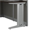 Pemberly Row Set of 4 Engineered Wood 65W L Shaped Cubicle Desk in Mocha Cherry