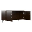 Pemberly Row Set of 4 Engineered Wood L Shaped Cubicle Desk Set in Mocha Cherry