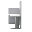 Pemberly Row Set of 4 Engineered Wood Straight Cubicle Desk in Pure White