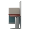 Pemberly Row Set of 3 Engineered Wood 65W Straight Cubicle Desk in Hansen Cherry
