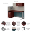 Pemberly Row Set of 3 Engineered Wood Cubicle Desk with Storage in Hansen Cherry