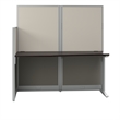 Pemberly Row Set of 3 Engineered Wood 65W Straight Cubicle Desk in Mocha Cherry