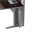 Pemberly Row Set of 3 Engineered Wood L Shaped Cubicle Desk Set in Mocha Cherry
