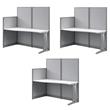 Pemberly Row Set of 3 Engineered Wood Straight Cubicle Desk in Pure White