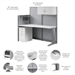 Pemberly Row Set of 3 Engineered Wood 65W Cubicle Desk with Storage - Pure White
