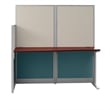 Pemberly Row Set of 2 Engineered Wood 65W Straight Cubicle Desk in Hansen Cherry