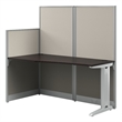 Pemberly Row Set of 2 Engineered Wood 65W Straight Cubicle Desk in Mocha Cherry