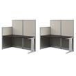 Pemberly Row Set of 2 Engineered Wood 65W Straight Cubicle Desk in Mocha Cherry