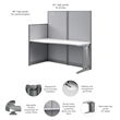 Pemberly Row Set of 2 Engineered Wood Straight Cubicle Desk in Pure White